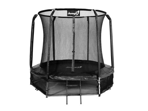 Trampolina Ogrodowa Jumpi 252cm/8FT Maxy Comfort Czarna Z Wewnętrzną Siatką