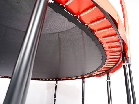 Trampolina Ogrodowa Jumpi 252cm/8FT Maxy Comfort Plus Pomarańczowa Z Wewnętrzną Siatką