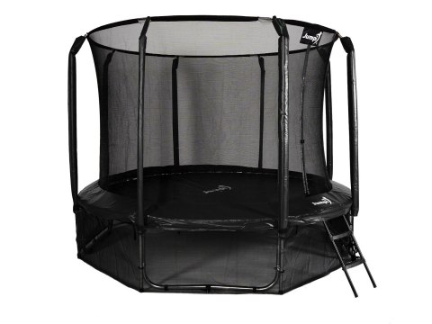 Trampolina Ogrodowa Jumpi 374cm/12FT Maxy Comfort Czarna Z Wewnętrzną Siatką