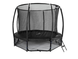 Trampolina Ogrodowa Jumpi 374cm/12FT Maxy Comfort Plus Czarna Z Wewnętrzną Siatką