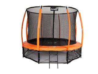 Trampolina Ogrodowa Jumpi 374cm/12FT Maxy Comfort Plus Pomarańczowa Z Wewnętrzną Siatką