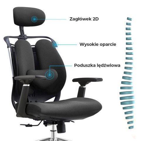 Fotel biurowy ergonomiczny Stelio Czarny