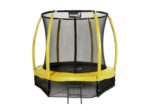 Trampolina Ogrodowa Jumpi 252cm/8FT Maxy Comfort Plus Żółta Z Wewnętrzną Siatką