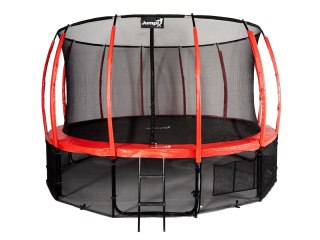 Trampolina Ogrodowa Jumpi 435cm/14FT Maxy Comfort Plus Czerwona Z Wewnętrzną Siatką