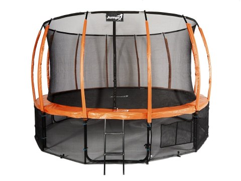 Trampolina Ogrodowa Jumpi 435cm/14FT Maxy Comfort Plus Pomarańczowa Z Wewnętrzną Siatką