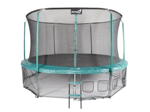 Trampolina Ogrodowa Jumpi 435cm/14FT Maxy Comfort Zielona Z Wewnętrzną Siatką