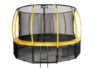 Trampolina Ogrodowa Jumpi 487cm/16FT Maxy Comfort Plus Żółta Z Wewnętrzną Siatką